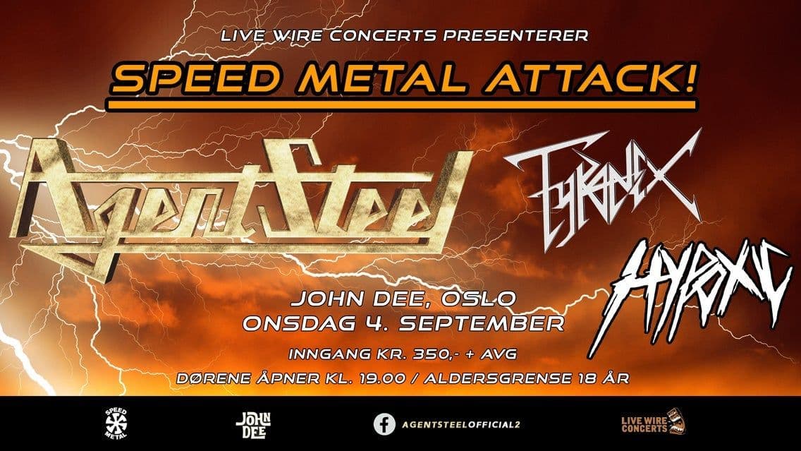 Promotional graphic for Agent Steel