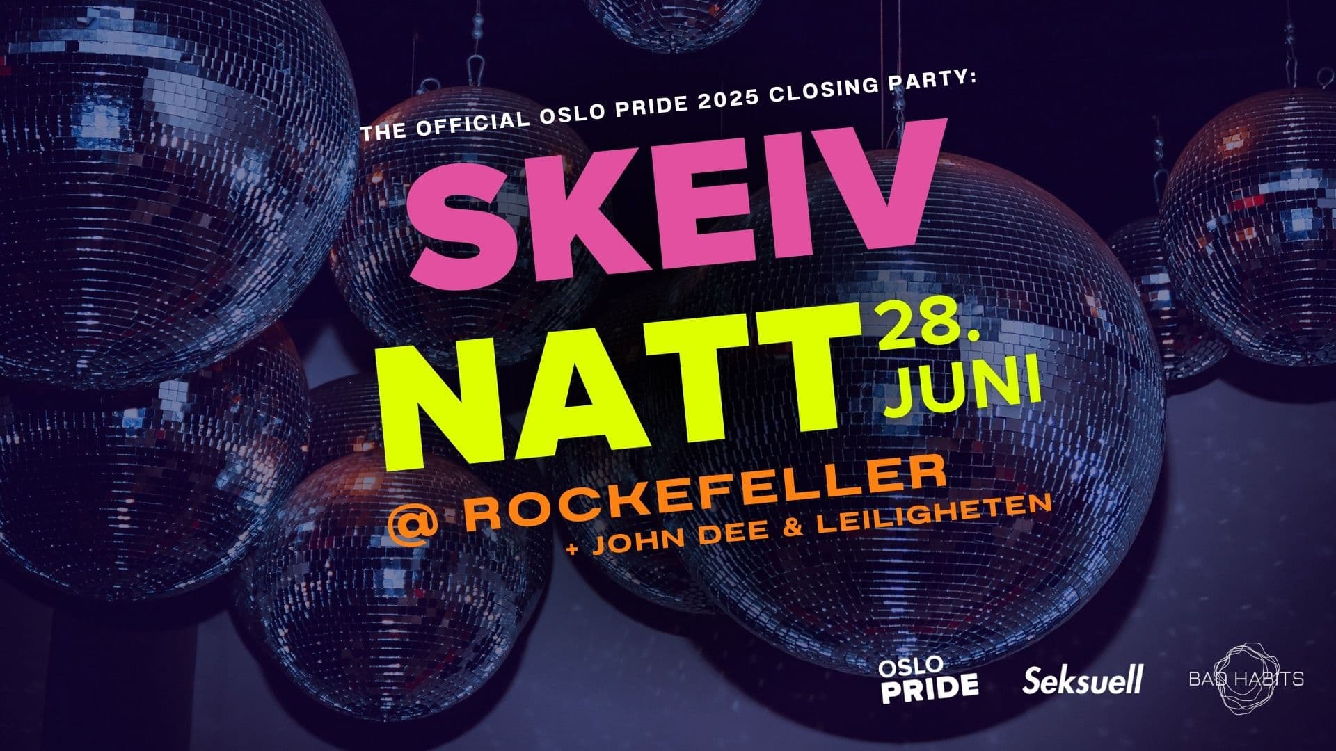 Promotional graphic for Skeiv Natt 2025