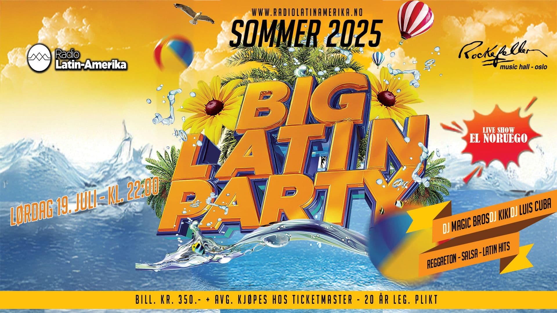 Promotional graphic for Big Latin Party