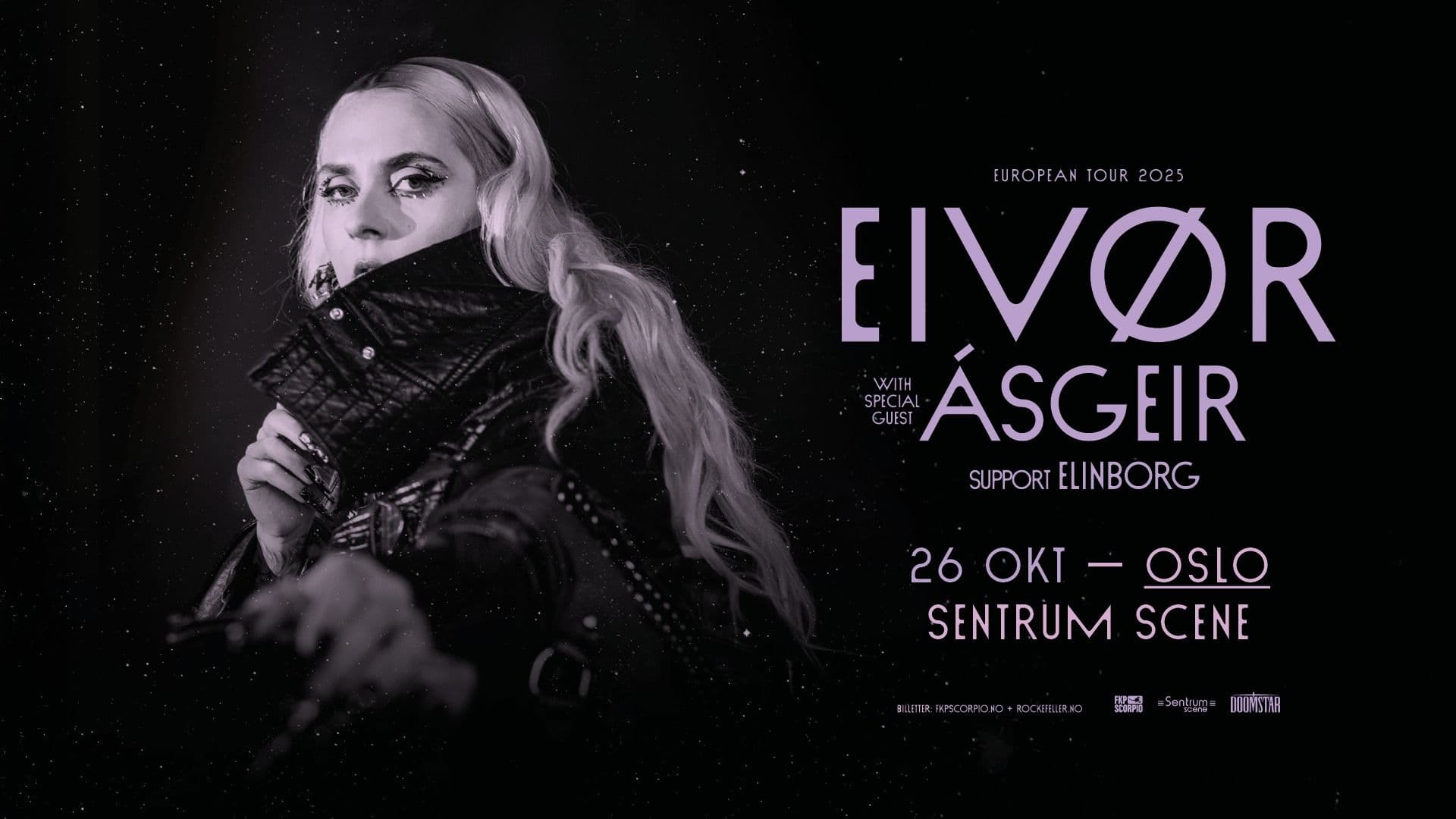 Promotional graphic for Eivør + special guest Ásgeir