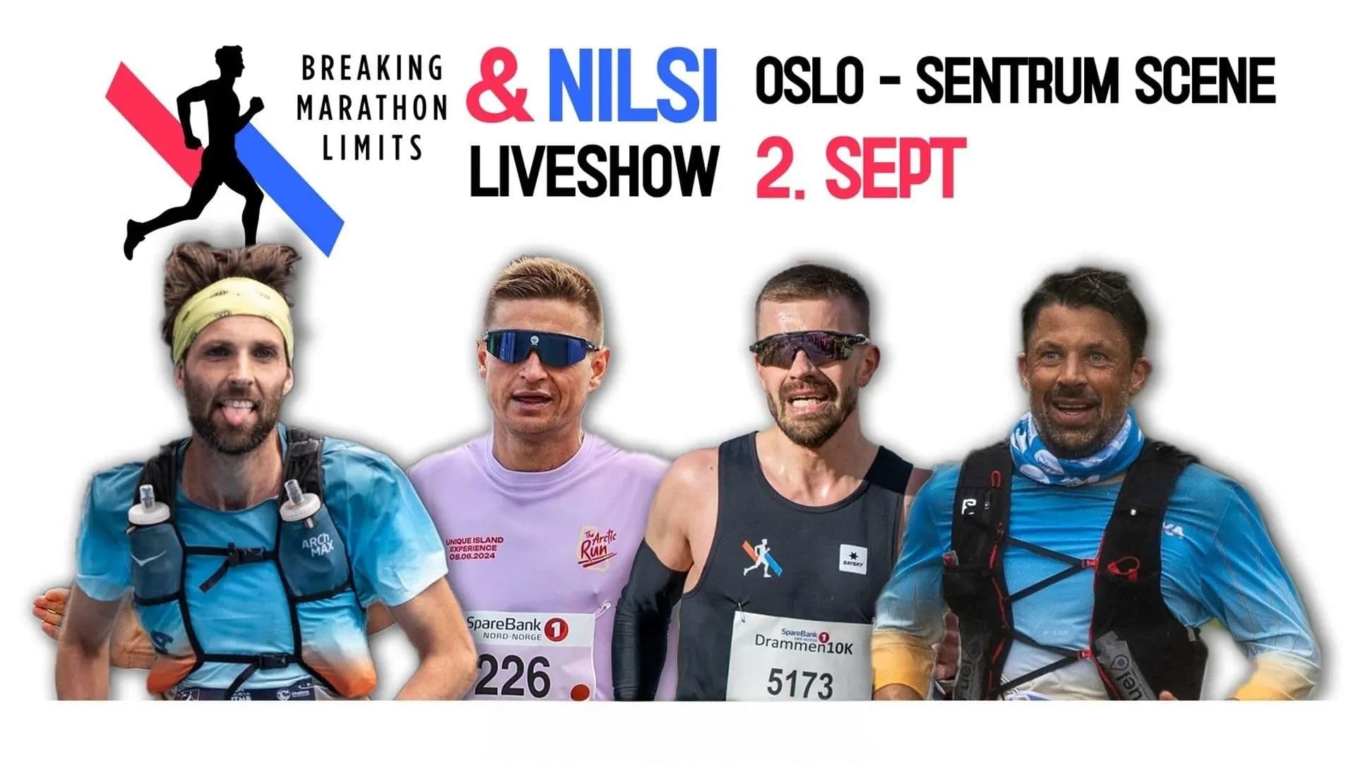 Promotional graphic for Breaking Marathon Limits & Nilsi – Liveshow!