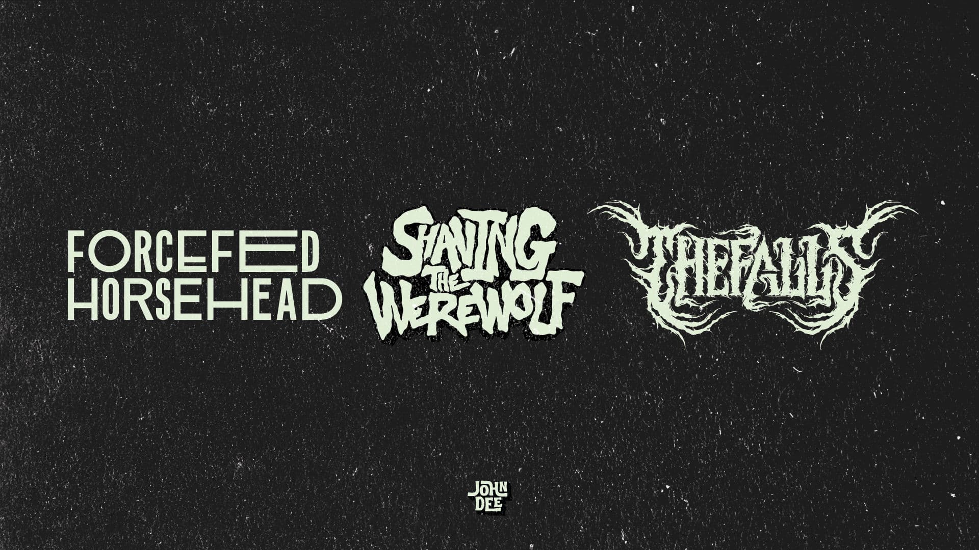 Promotional graphic for Forcefed Horsehead + Shaving The Werewolf + THEFALLS