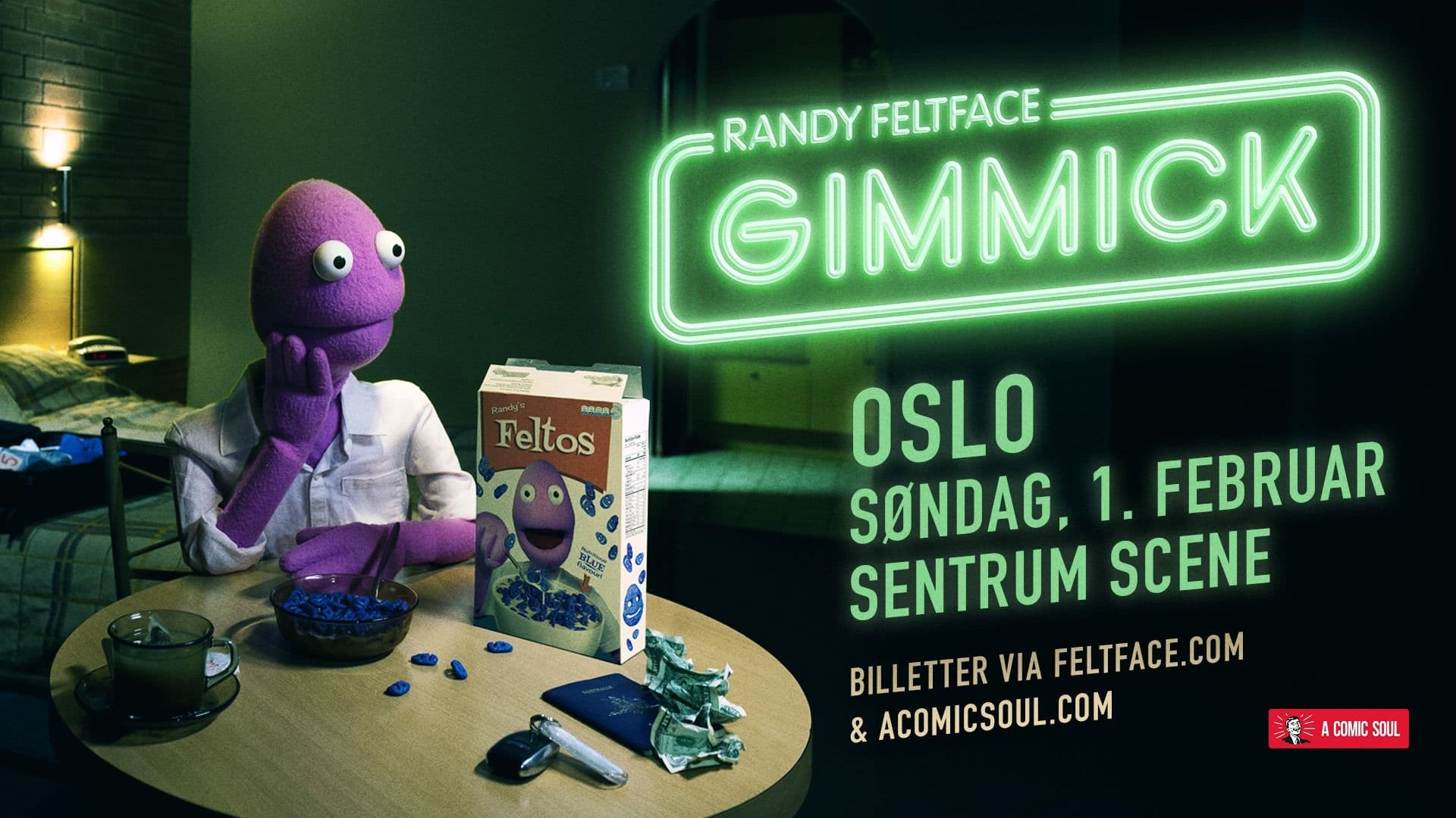 Promotional graphic for Randy Feltface