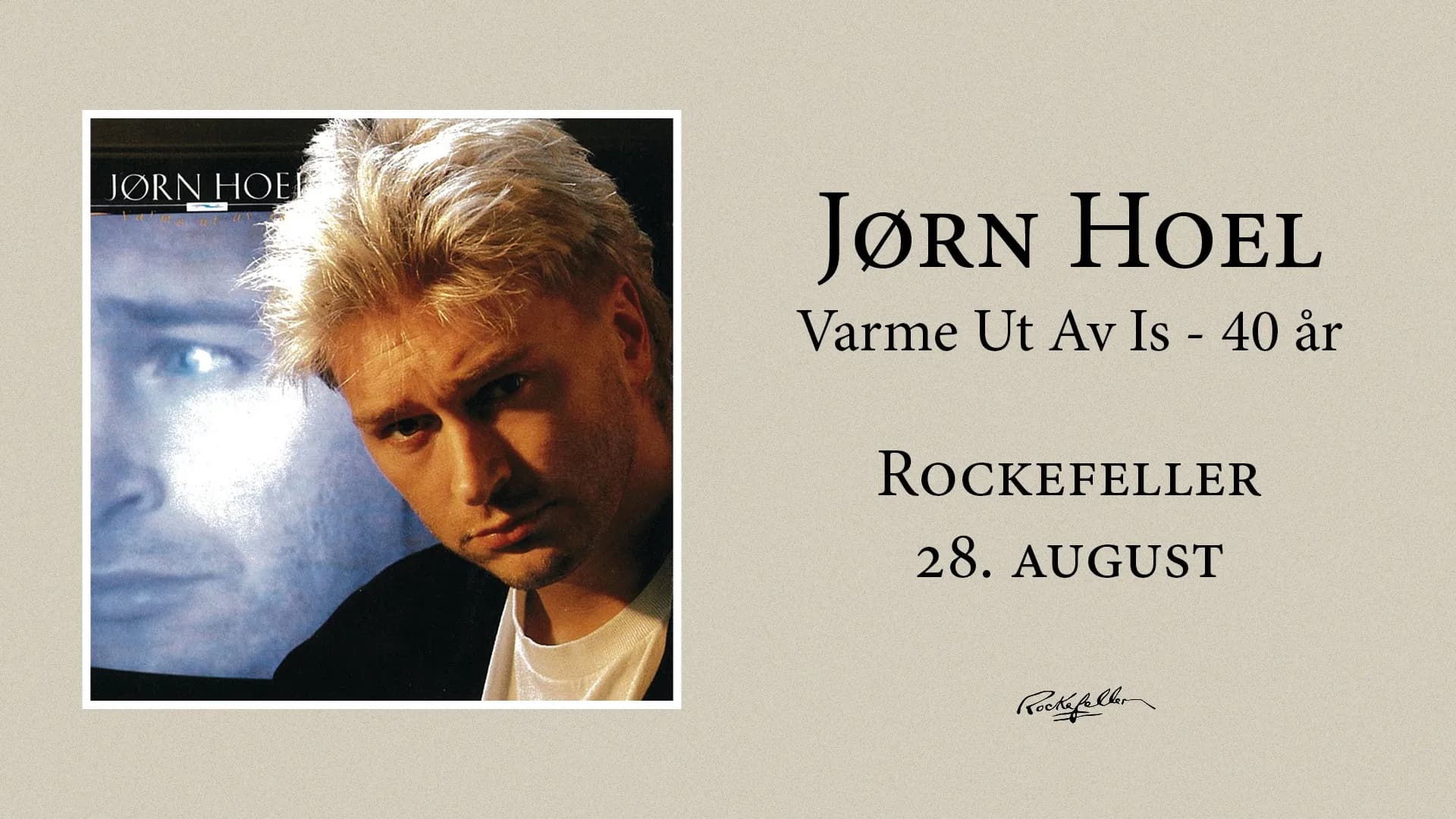 Promotional graphic for Jørn Hoel feirer «Varme Ut Av Is» – 40 år