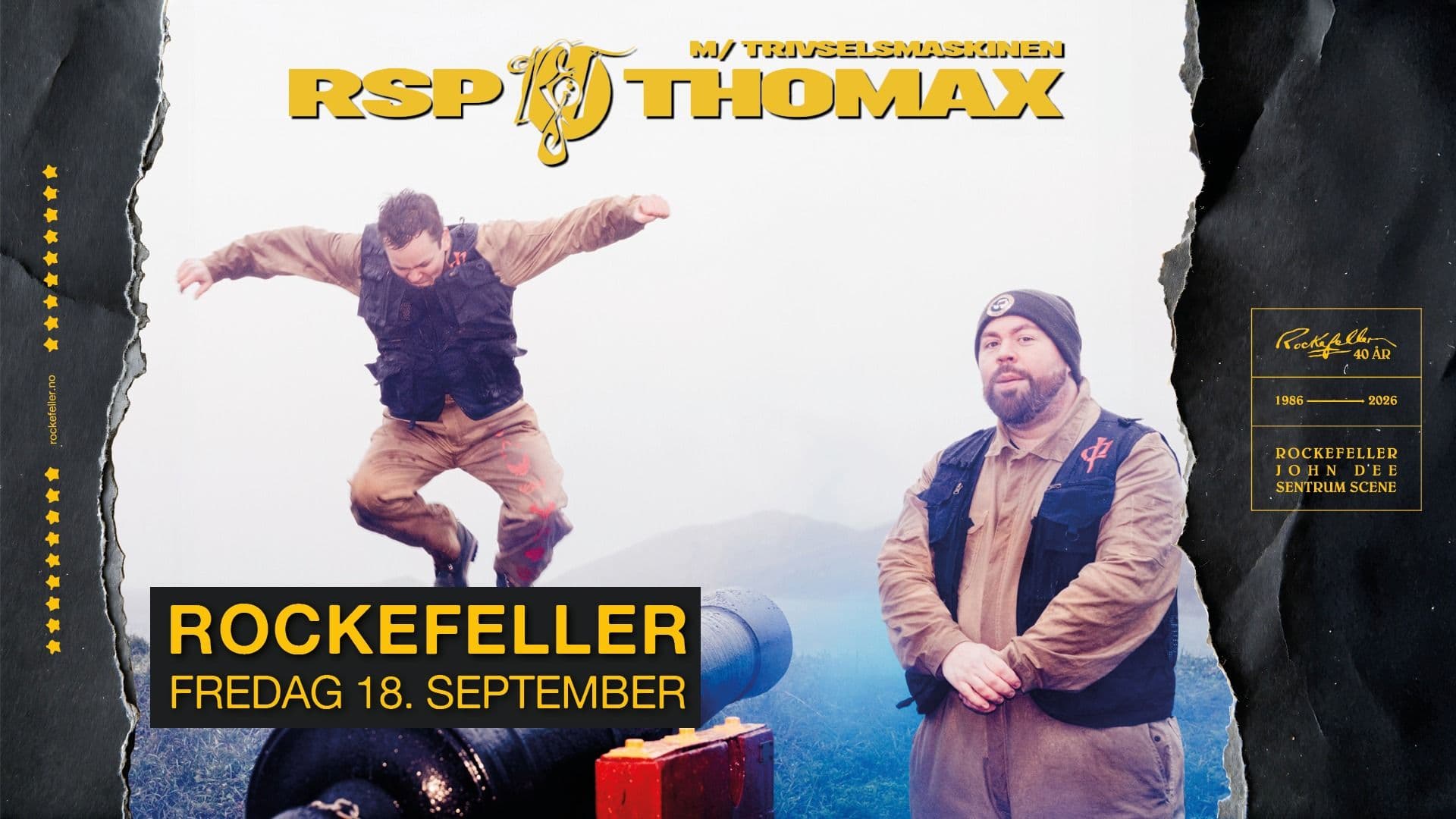 Promotional graphic for RSP & Thomax m/Trivselsmaskinen