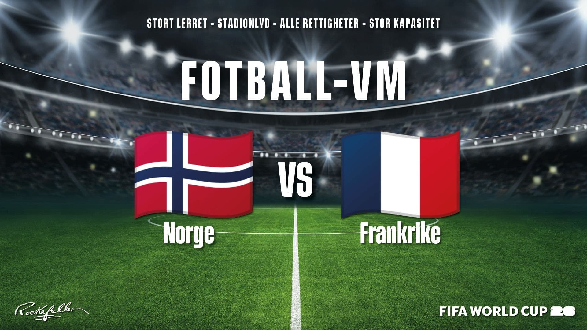 Promotional graphic for Fotball-VM: Norge - Frankrike