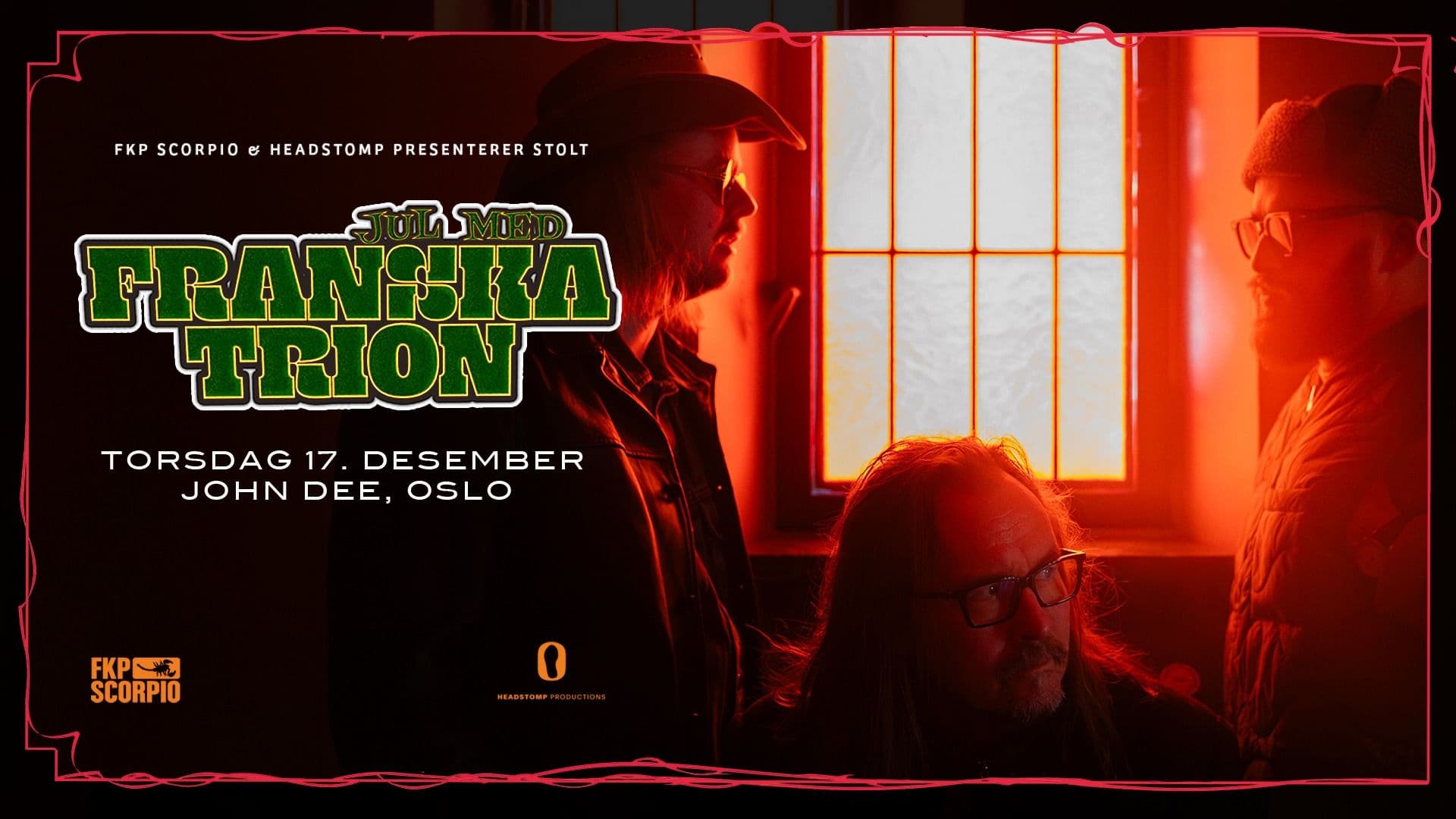 Promotional graphic for Jul med Franska Trion