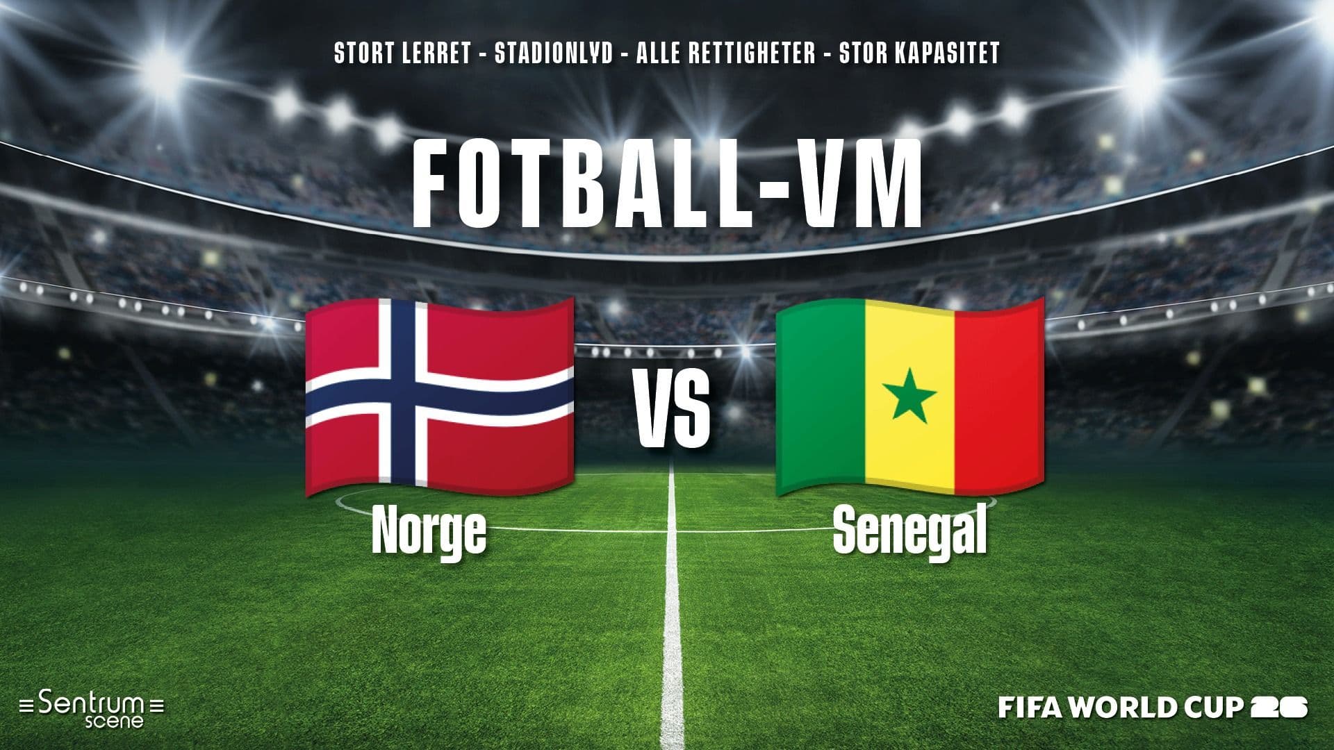 Promotional graphic for Fotball-VM: Norge - Senegal