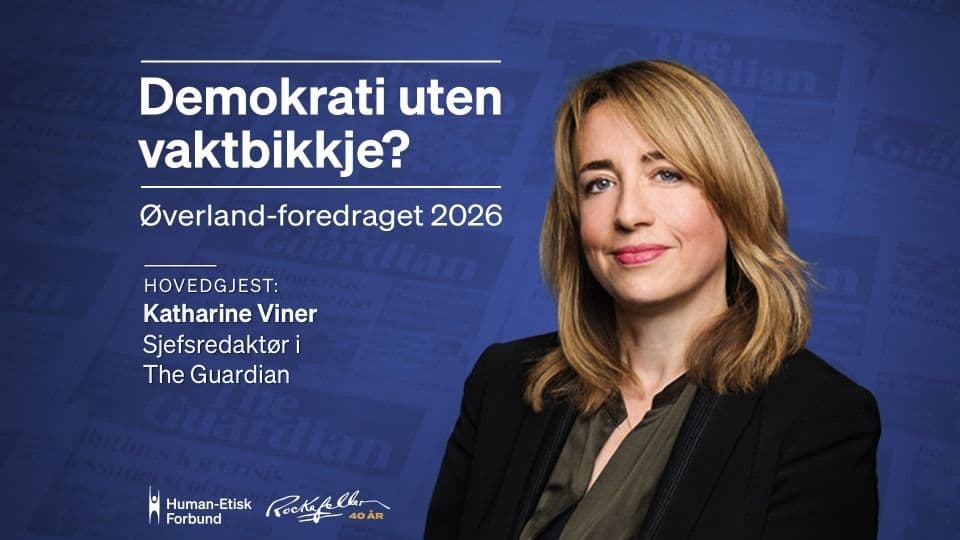 Promotional graphic for Øverland-foredraget 2026 