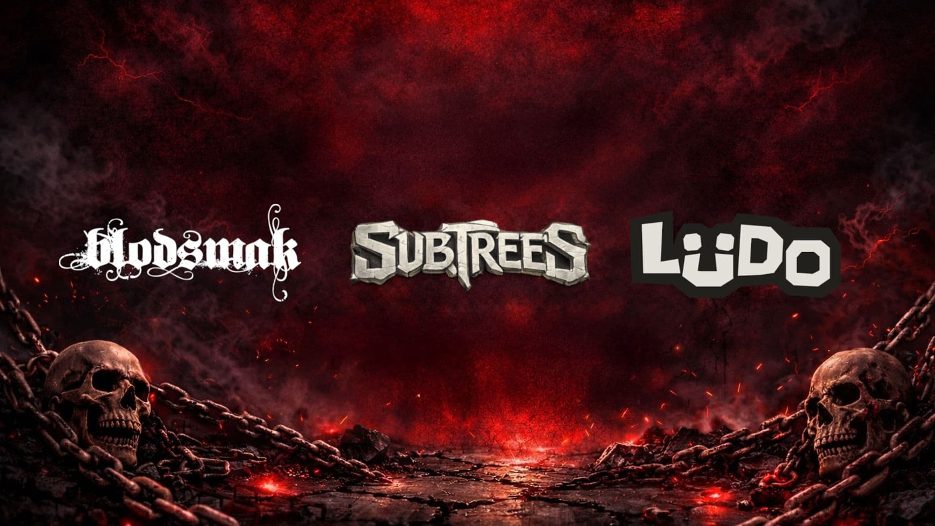 Promotional graphic for Blodsmak + SubTrees + Lüdo