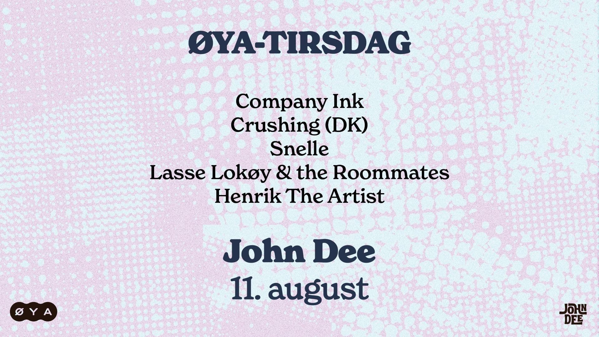 Promotional graphic for Øya-tirsdag