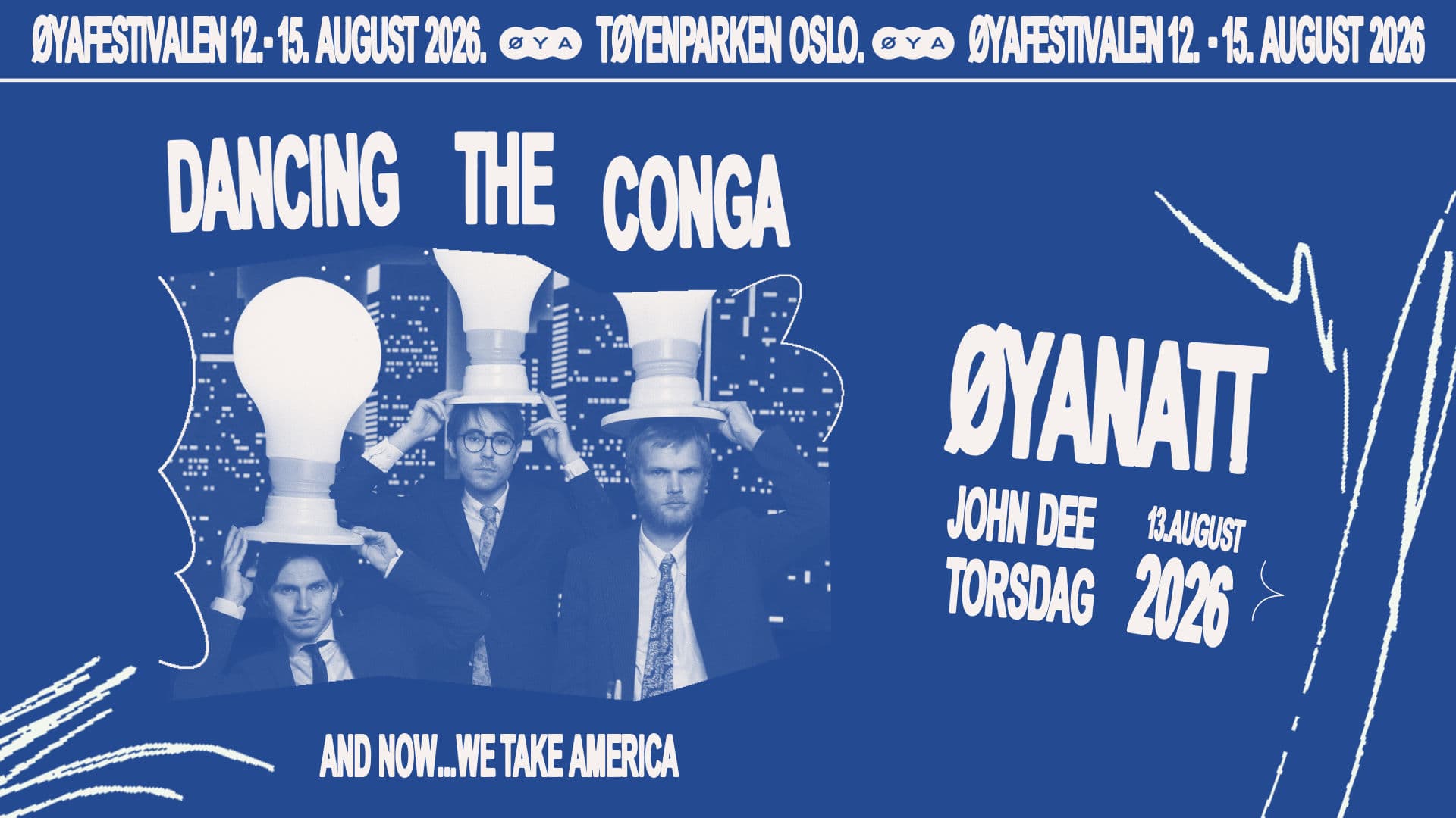 Promotional graphic for Dancing the conga