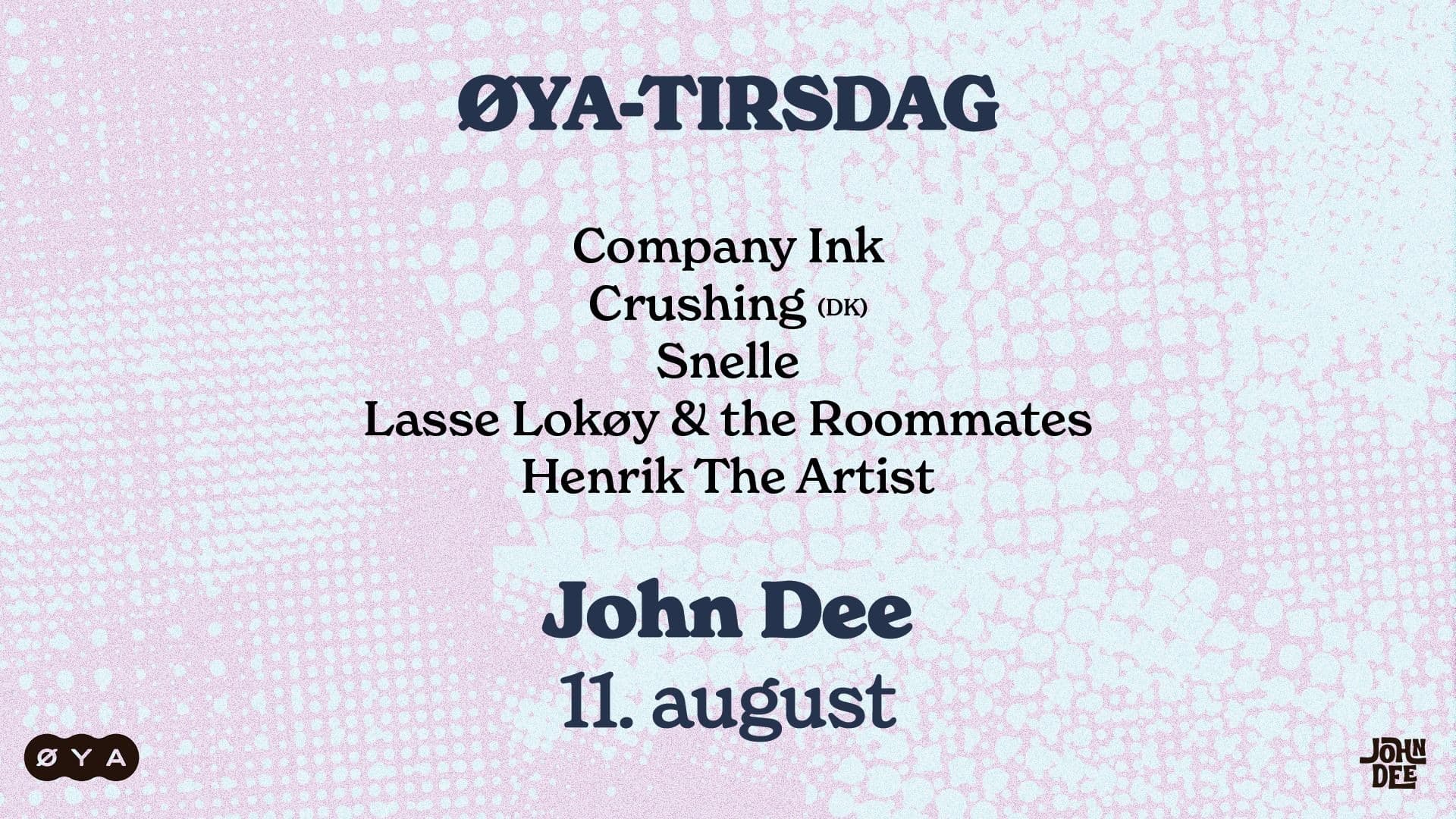 Promotional graphic for Øya-tirsdag
