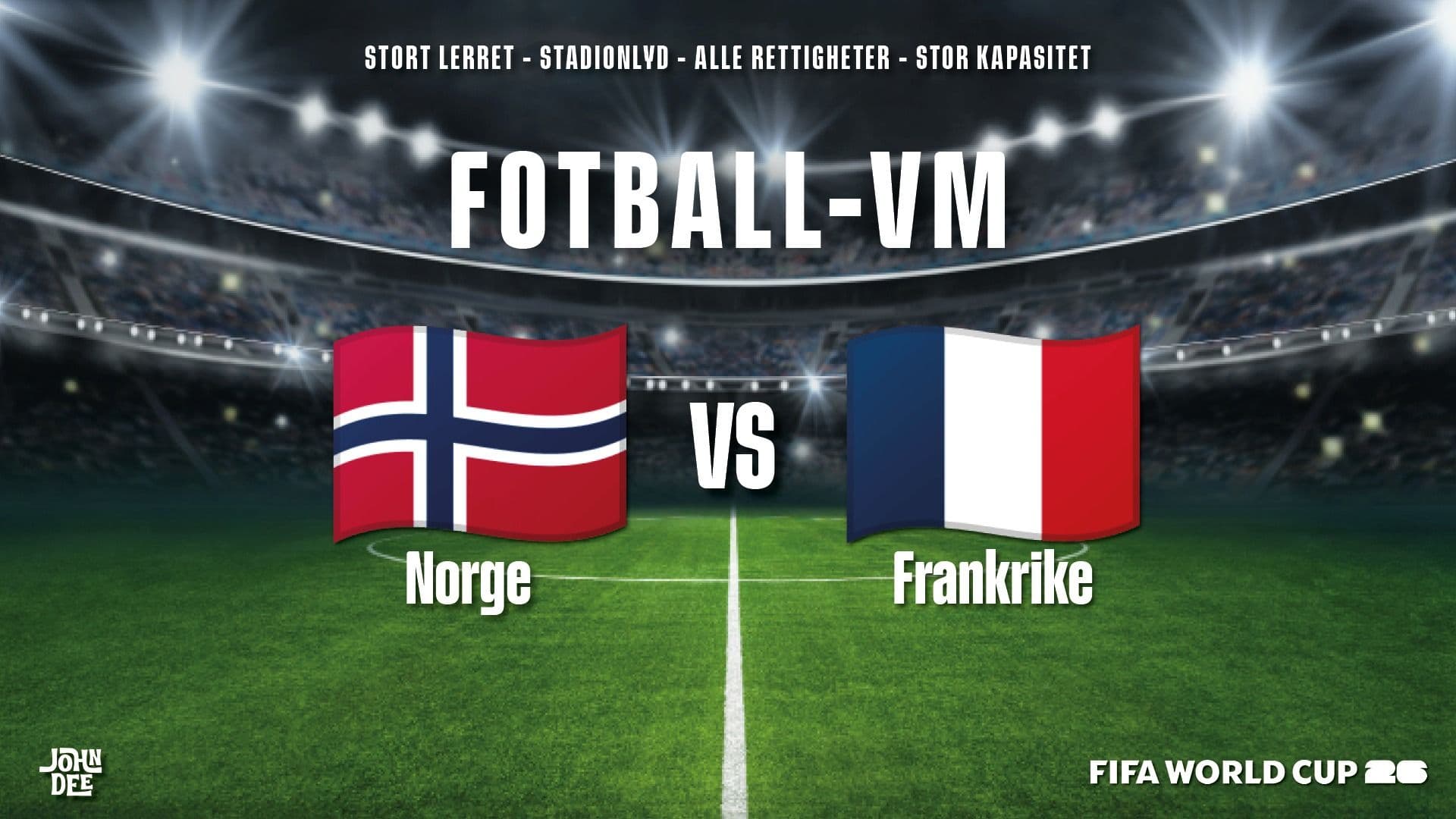 Promotional graphic for Fotball-VM: Norge - Frankrike