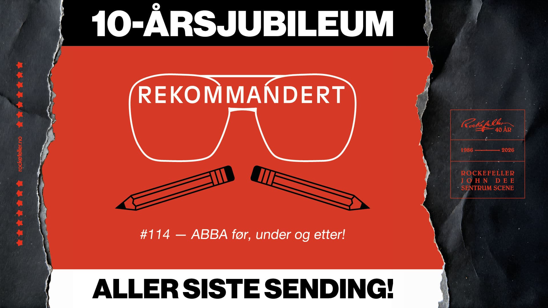 Promotional graphic for Rekommandert #114