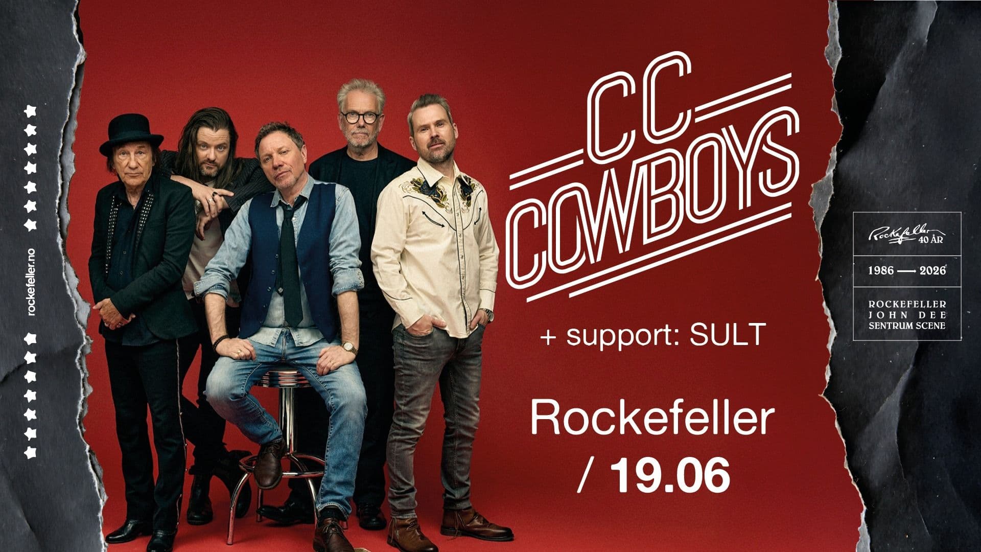 Promotional graphic for CC Cowboys + support: SULT
