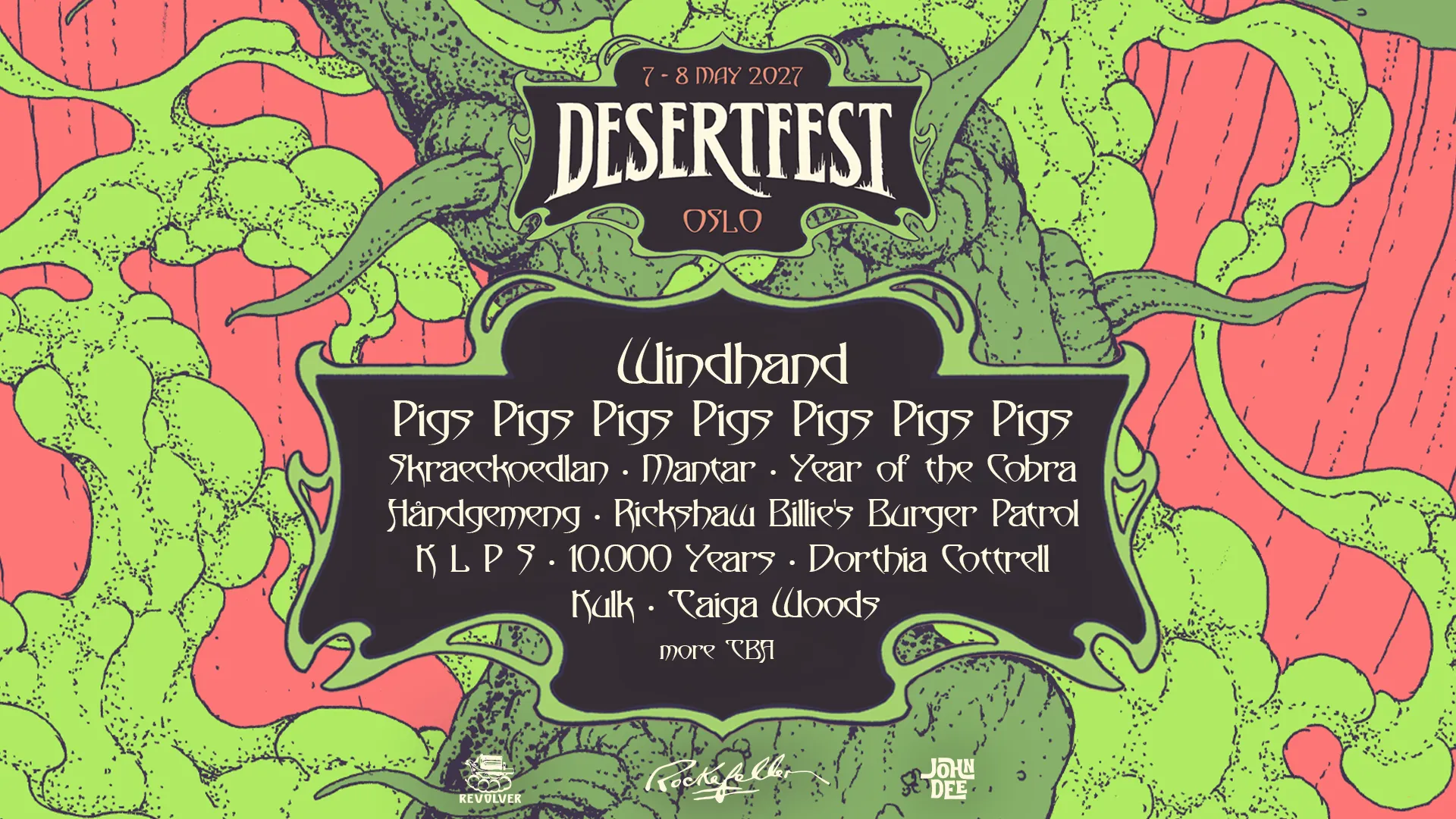 Promotional graphic for Desertfest Oslo 2027