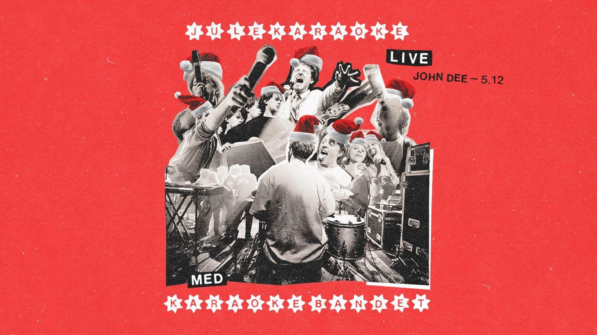 Promotional graphic for LIVE-JULEKARAOKE med Karaokebandet